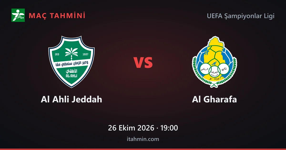 Al Ahli Jeddah - Al Gharafa Maç Tahmini ve Analizi (26 Ekim 2026)
