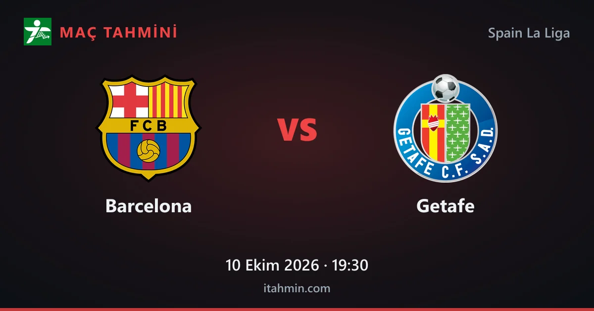 Barcelona - Getafe Maç Tahmini ve Analizi (10 Ekim 2026)