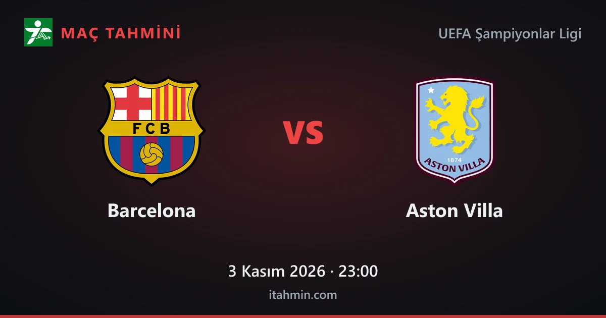 Barcelona - Aston Villa Maç Tahmini ve Analizi (3 Kasım 2026)
