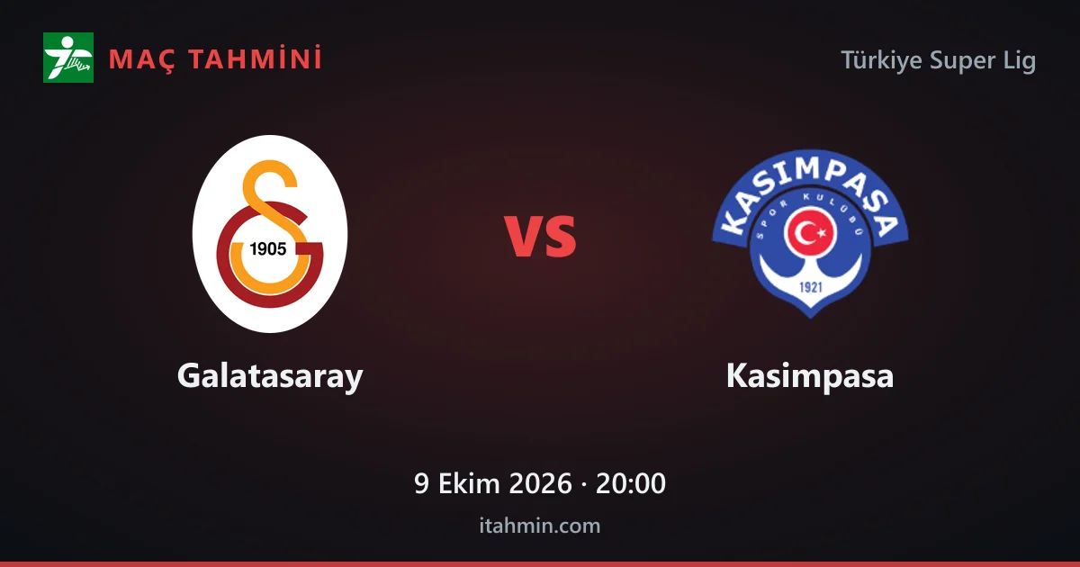 Galatasaray - Kasimpasa Maç Tahmini ve Analizi (9 Ekim 2026)
