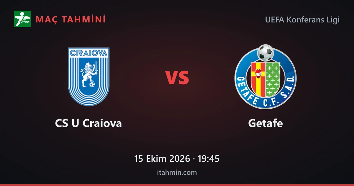 CS U Craiova - Getafe Maç Tahmini ve Analizi (15 Ekim 2026)