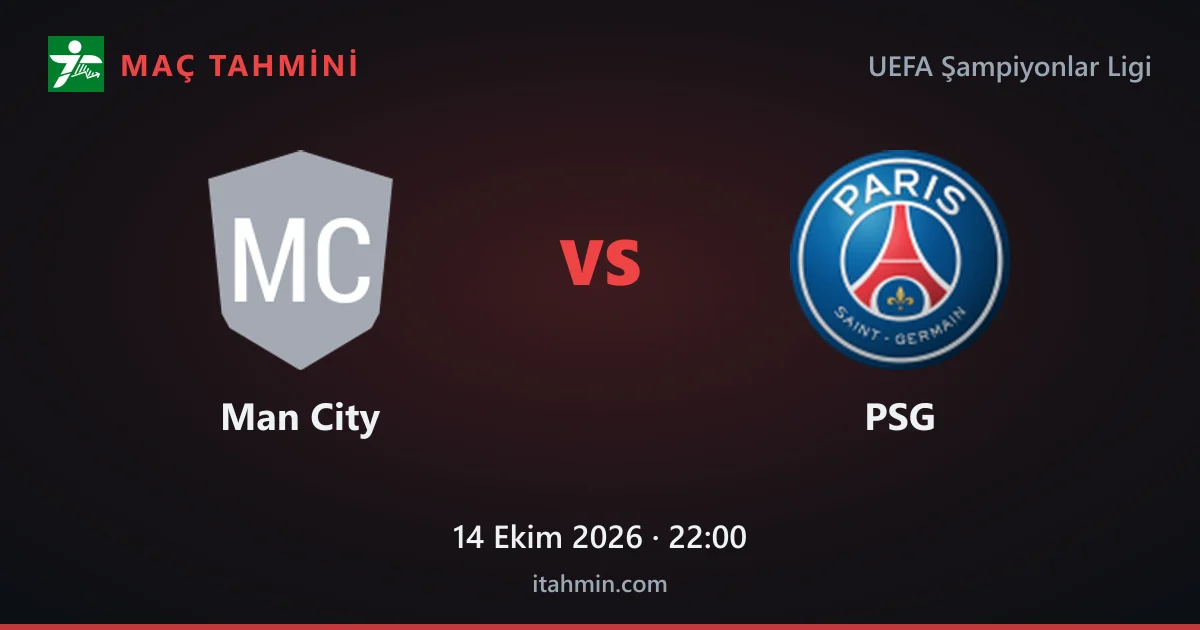 Man City - PSG Maç Tahmini ve Analizi (14 Ekim 2026)
