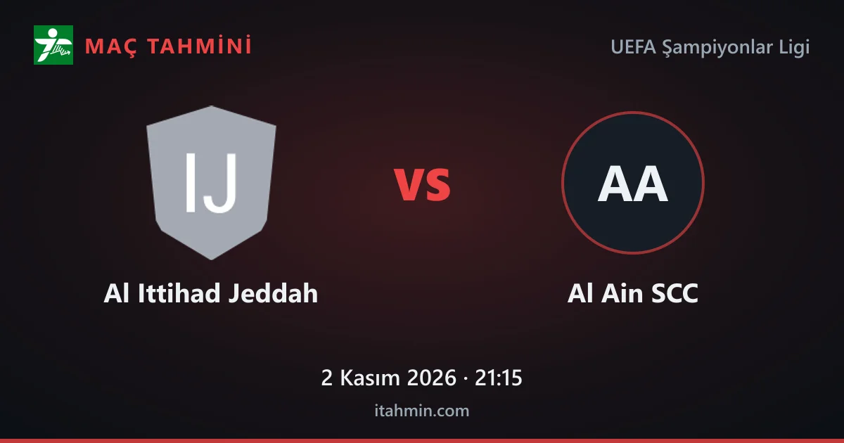 Al Ittihad Jeddah - Al Ain SCC Maç Tahmini ve Analizi (2 Kasım 2026)